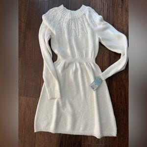 Cat & Jack Cream Long Sleeve Dress